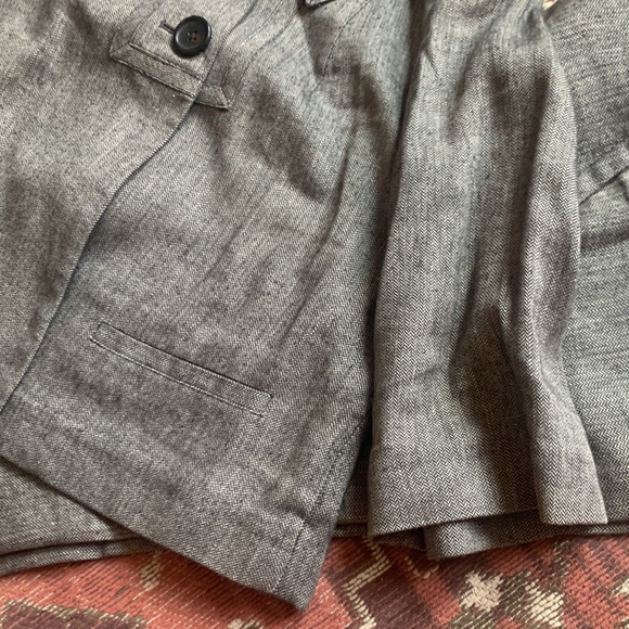 Adorable Banana Republic linen suit. EUC GRAY/black mini houndstooth print - Picture 7 of 9